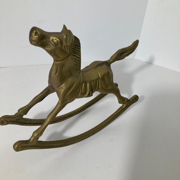 Vintage Brass Rocking Horse The Import Collection 5.5 x 8.5" - Picture 3 of 9